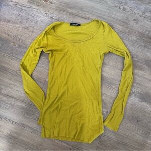 Long Sleeve Ribbed Top Yellow Green